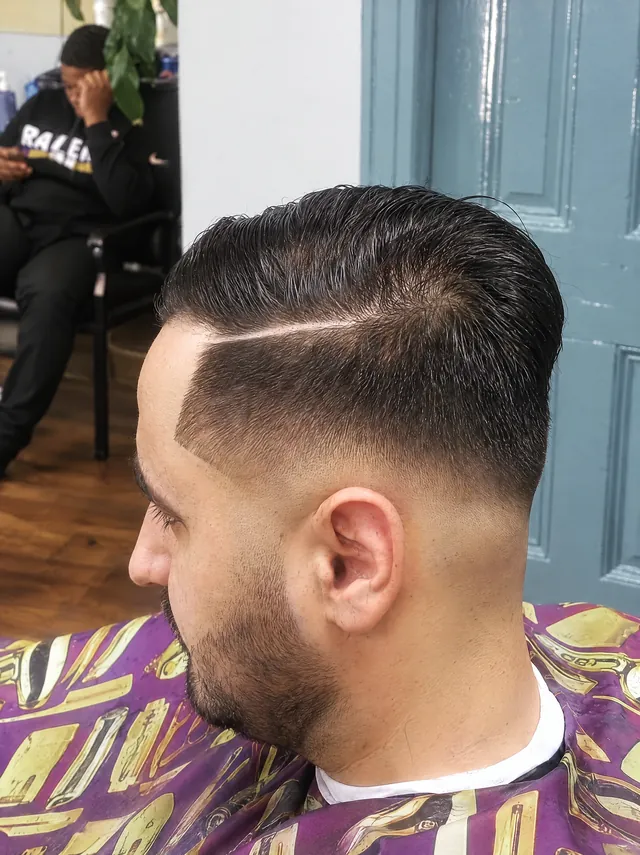 Pompadour haircut after