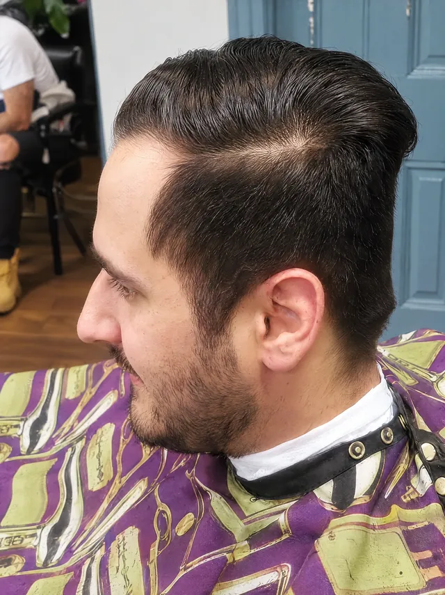 Pompadour haircut before