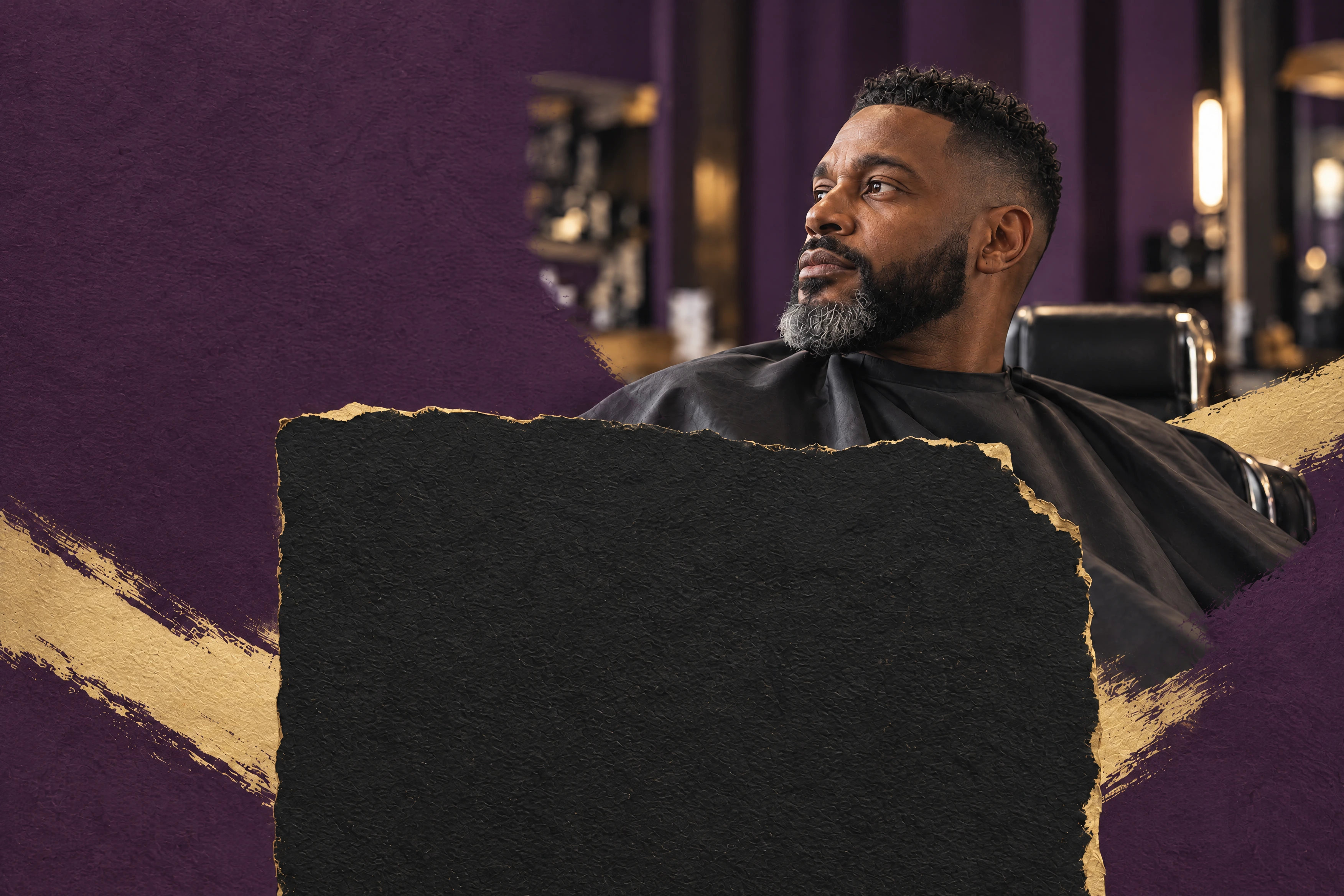 Client relaxing in a barber chair